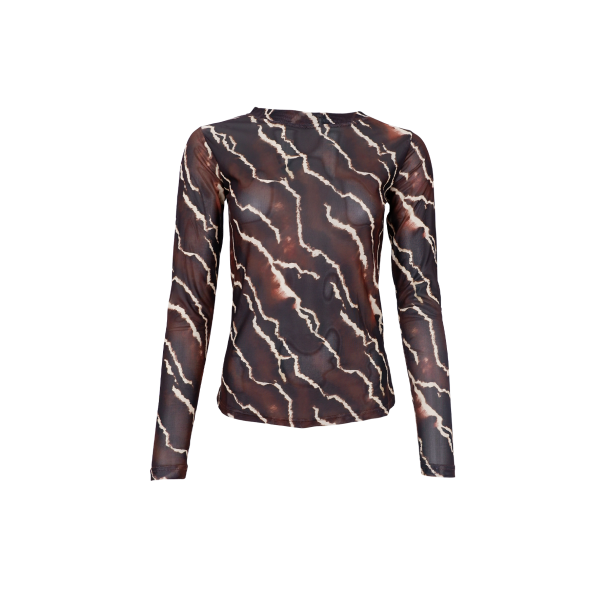 Black Colour - BCANNIE Mesh Bluse - Brun - Mocca Marble