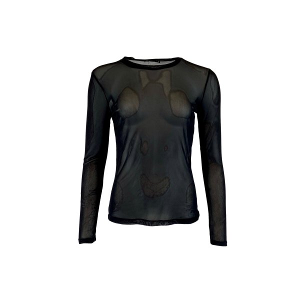 Black Colour - BCANNIE Mesh Bluse - sort