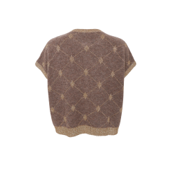 Black Colour - BCELVA Strikvest - taupe med guld