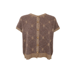 Black Colour - BCELVA Strikvest - taupe med guld