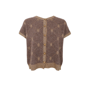 Black Colour - BCELVA Strikvest - taupe med guld