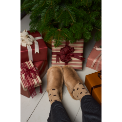 Black Colour - BCHEATHER Uldsokker - camel med mrkebrune prikker