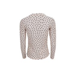 Black Colour - BCISOLE Mesh Bluse - nude med sorte hjerter