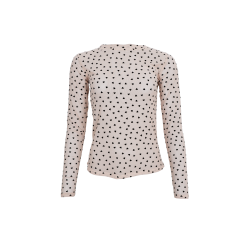 Black Colour - BCISOLE Mesh Bluse - nude med sorte hjerter