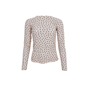 Black Colour - BCISOLE Mesh Bluse - nude med sorte hjerter