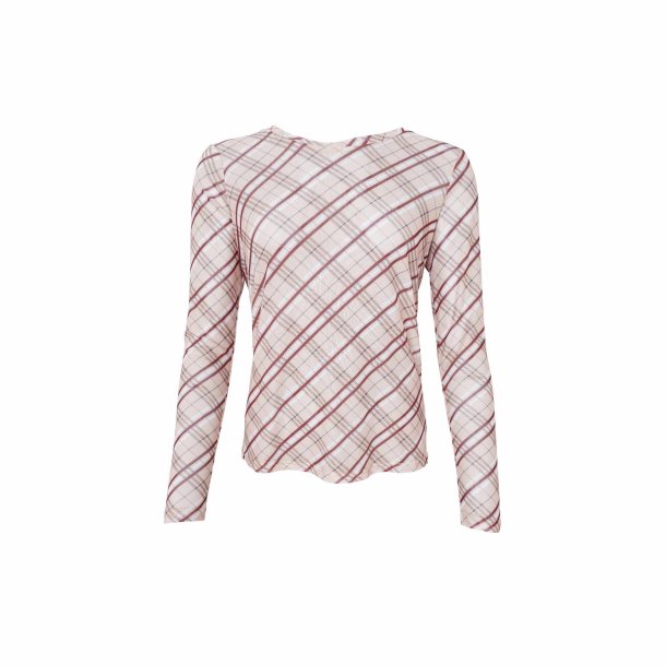 Black Colour - BCKAMMA Mesh Bluse - Beige Tartan