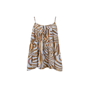 Black Colour - BCLUNA Strop Top - bl zebra