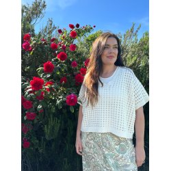 Black Colour - BCMARIKA Strik - med ben slids bagp - offwhite - OneSize