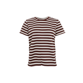 Black Colour - BCMISSY SS T-Shirt - kortrmet - brun og creme stribet