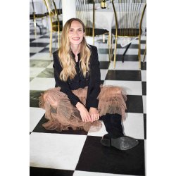 Black Colour - BCANGELINA Mesh Nederdel i lag - latte