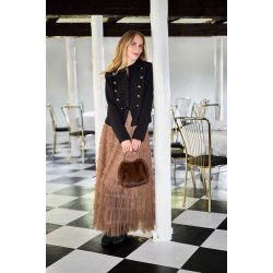 Black Colour - BCANGELINA Mesh Nederdel i lag - latte
