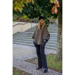 Black Colour - BCPELLA Strik Poncho - latte/dark grey