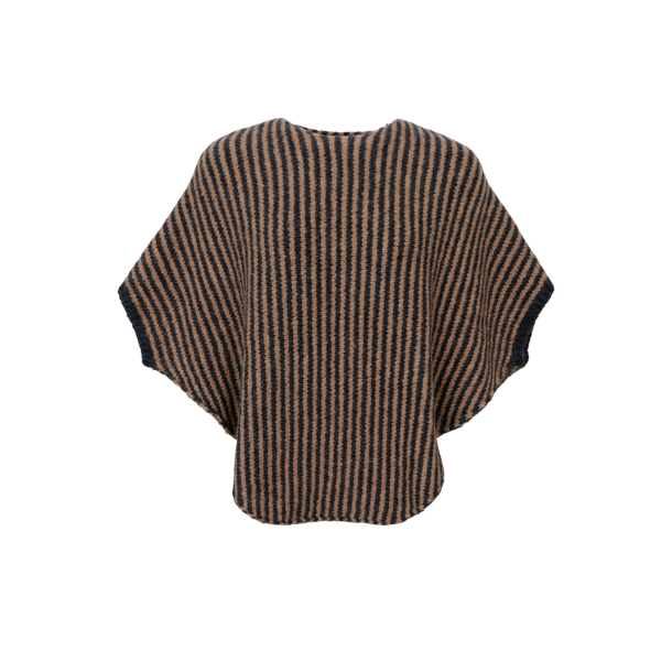 Black Colour - BCPELLA Strik Poncho - latte/dark grey