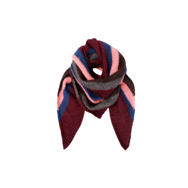 Black Colour - BCBCSISSE trekantet Striktrklde - wine stribet