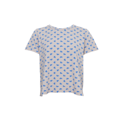 Black Colour - BCZELDA T-Shirt - kortrmet - lysgr med bl hjerter