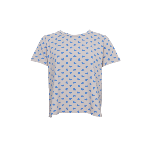 Black Colour - BCZELDA T-Shirt - kortrmet - lysgr med bl hjerter