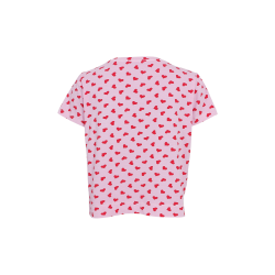 Black Colour - BCZELDA T-Shirt - kortrmet - lyserd med rde hjerter