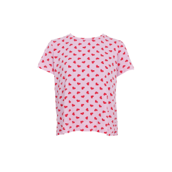 Black Colour - BCZELDA T-Shirt - kortrmet - lyserd med rde hjerter