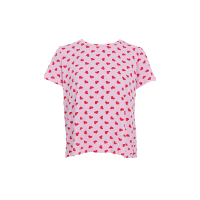 Black Colour - BCZELDA T-Shirt - kortrmet - lyserd med rde hjerter