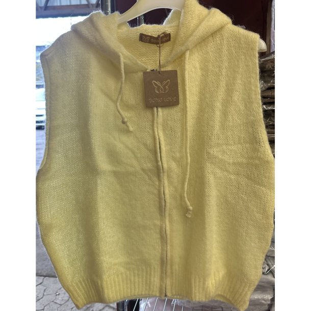 BOHO-LOVE -  Strikvest m/hoddie - gul
