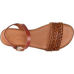 Tim&Simonsen - Mette flad sandal med flet - brun - Sandal til damer