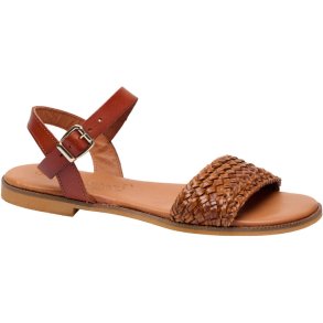 Tim&Simonsen - Mette flad sandal med flet - brun - Sandal til damer