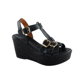 Tim&Simonsen - Gunvor ALL BLACK Sandal - sort - Hj sandal til damer