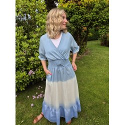 Define - Kjole - Ditte -  i bl denim med korte rmer - OneSize