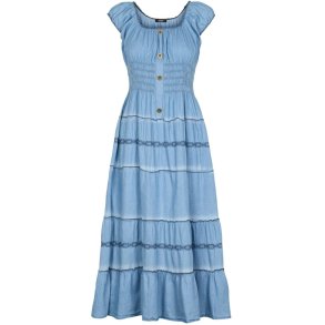 Define - Kjole - Signe -  i bl denim med korte rmer