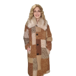 Define - Uldfrakke Malou - camel med fake pelskrave