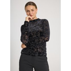 FREE/QUENT - FQISAK Bluse - sort med sorte blomster
