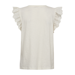 FREE/QUENT - FQAZING - T-Shirt med flsermer - hvid / offwhite