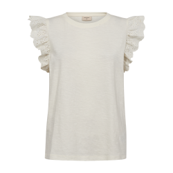 FREE/QUENT - FQAZING - T-Shirt med flsermer - hvid / offwhite