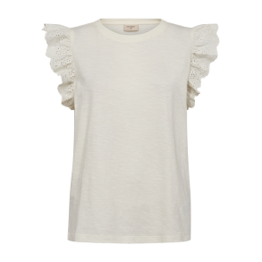 FREE/QUENT - FQAZING - T-Shirt med flsermer - hvid / offwhite