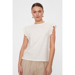 FREE/QUENT - FQAZING - T-Shirt med flsermer - hvid / offwhite