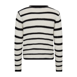 FREE/QUENT FQCOTLA - Strik Cardigan - hvid/sort stribet