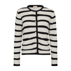 FREE/QUENT FQCOTLA - Strik Cardigan - hvid/sort stribet