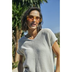 FREE/QUENT FQCOTLA - Pullover med korte rmer - beige