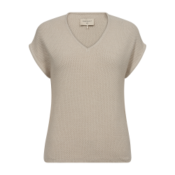 FREE/QUENT FQCOTLA - Pullover med korte rmer - beige