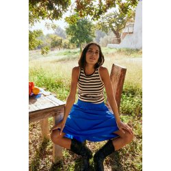 FREE/QUENT FQEFFY - Tanktop - stribet - sort og beige