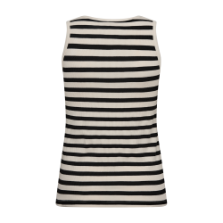 FREE/QUENT FQEFFY - Tanktop - stribet - sort og beige