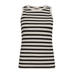 FREE/QUENT FQEFFY - Tanktop - stribet - sort og beige