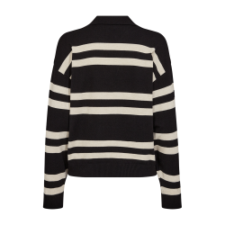 FREE/QUENT - FQFLOW Stribet Pullover - bl og beige