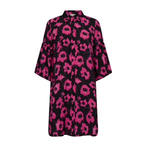 FREE/QUENT FQFLUSS - Kjole med print - sort og pink