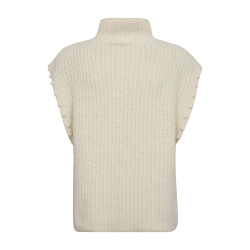 FREE/QUENT - FQGRSLULU Strikvest - Moonbeam Melange - Offwhite