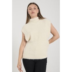 FREE/QUENT - FQGRSLULU Strikvest - Moonbeam Melange - Offwhite