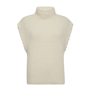 FREE/QUENT - FQGRSLULU Strikvest - Moonbeam Melange - Offwhite