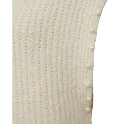 FREE/QUENT - FQGRSLULU Strikvest - Moonbeam Melange - Offwhite