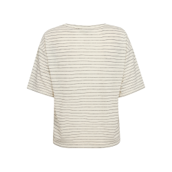 FREE/QUENT FQHILLE - T-shirt med korte rmer - sand med sorte striber