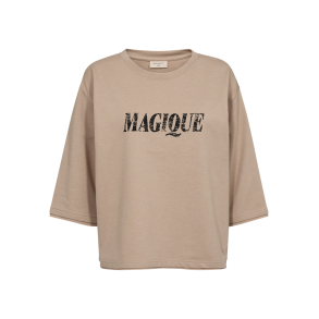 FREE/QUENT - FQKASSY - Pullover med print - beige og sort